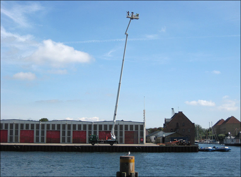 Panoramafotografering fra kran i Københavns Havn.