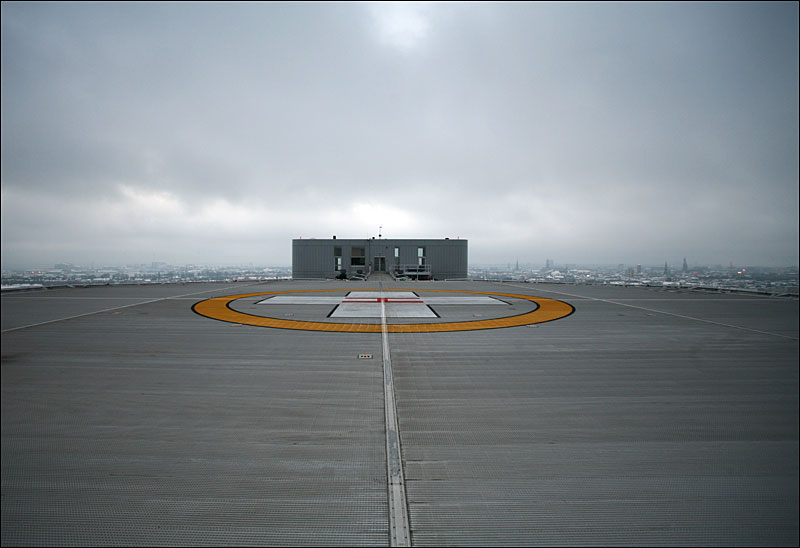 Panoramafotografering fra helikopterplatformen på Riget (Rigshospitalet i København).