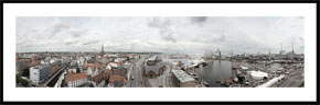 Panorama af Aarhus - panoramabillede nedtonet