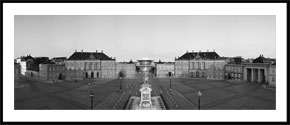 Amalienborg - panoramabillede i sort/hvid