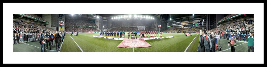 360 graders panoramabillede fra landskampen mellem Danmark og Sverige i Parken 2009