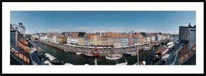 Nyhavns Solside Sommer - panoramabillede nedtonet