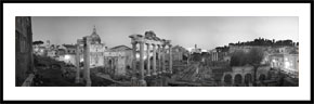 Forum Romanum i Rom - panoramabillede i sort/hvid
