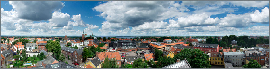 Panorama af Roskilde med Domkirken