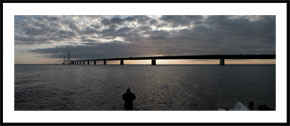 Panorama af Storebæltsbroen - panoramabillede nedtonet